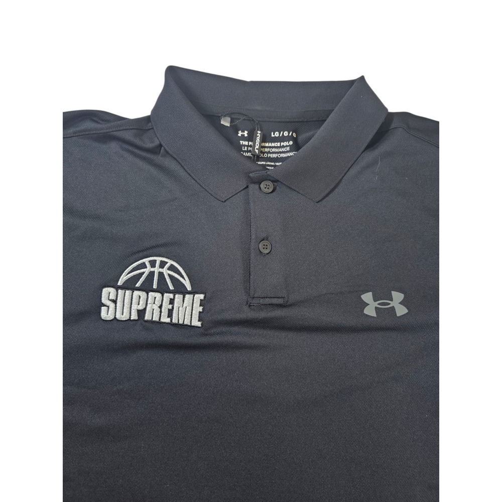 Under Armour Performance Polo Supreme Basketball Logo Golf Shirt Large